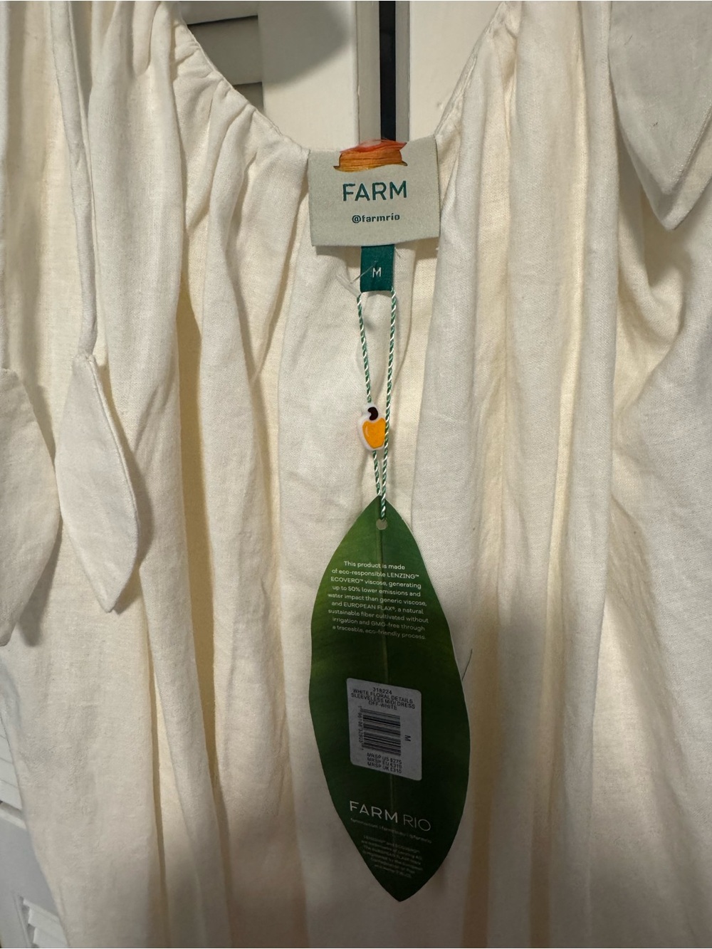 FARM Rio White Floral Details Linen-Blend Maxi Dress – NWT - Picture 4 of 4